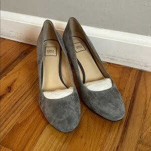 Lord & Taylor Gray Suede Heels